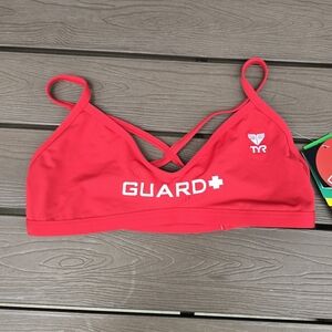 TYR Durafast Lite GUARD Crosscut Bikini Swim TOP - Red - Size XL